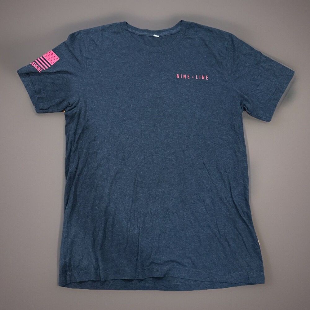 NINE LINE Black TShirt Size Large* “Wake The Hell Up” Fair/Good Condition